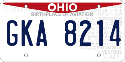 OH license plate GKA8214