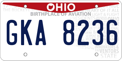 OH license plate GKA8236