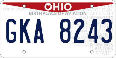 OH license plate GKA8243