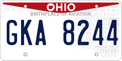 OH license plate GKA8244