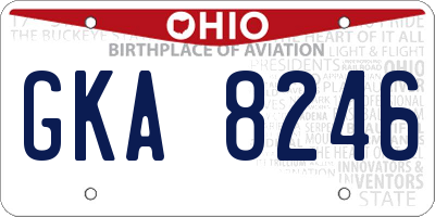 OH license plate GKA8246