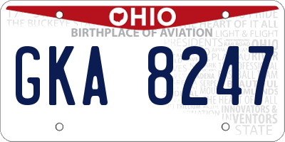 OH license plate GKA8247