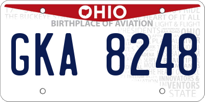 OH license plate GKA8248