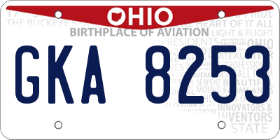 OH license plate GKA8253