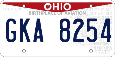 OH license plate GKA8254