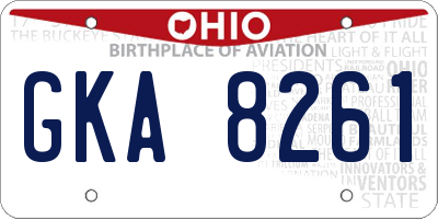 OH license plate GKA8261
