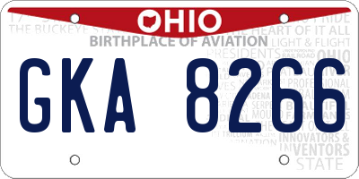 OH license plate GKA8266