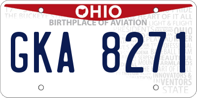 OH license plate GKA8271