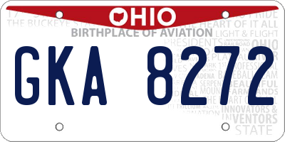 OH license plate GKA8272