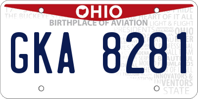 OH license plate GKA8281