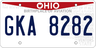 OH license plate GKA8282