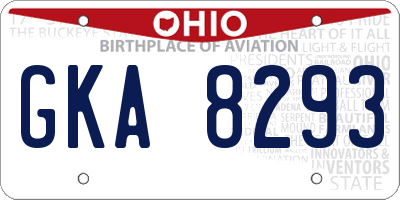 OH license plate GKA8293