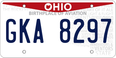 OH license plate GKA8297