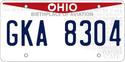 OH license plate GKA8304