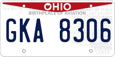OH license plate GKA8306