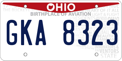 OH license plate GKA8323
