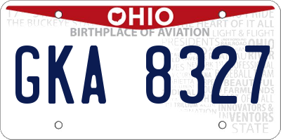 OH license plate GKA8327