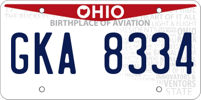 OH license plate GKA8334