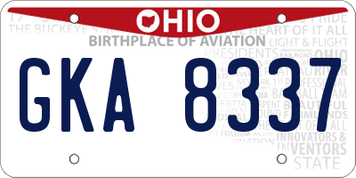 OH license plate GKA8337
