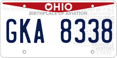 OH license plate GKA8338
