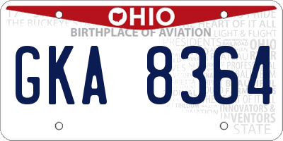 OH license plate GKA8364