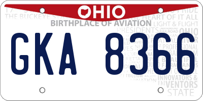 OH license plate GKA8366
