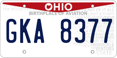 OH license plate GKA8377