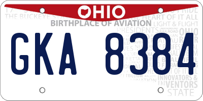 OH license plate GKA8384