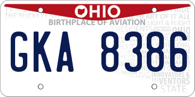 OH license plate GKA8386