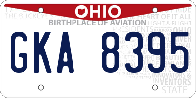 OH license plate GKA8395