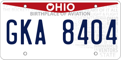OH license plate GKA8404