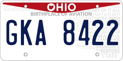 OH license plate GKA8422