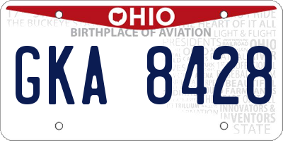 OH license plate GKA8428