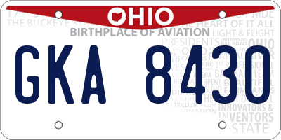 OH license plate GKA8430