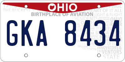 OH license plate GKA8434
