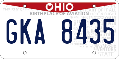 OH license plate GKA8435
