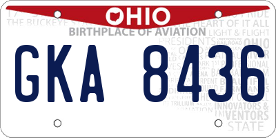 OH license plate GKA8436