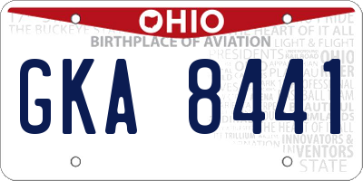 OH license plate GKA8441