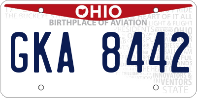 OH license plate GKA8442