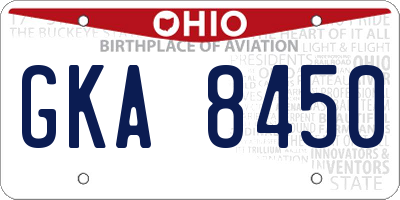 OH license plate GKA8450