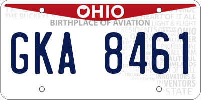 OH license plate GKA8461