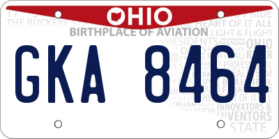 OH license plate GKA8464