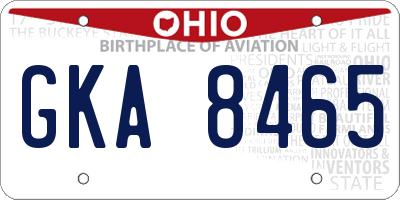 OH license plate GKA8465