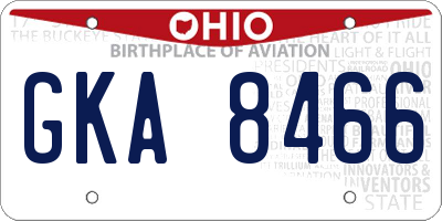 OH license plate GKA8466