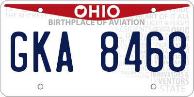 OH license plate GKA8468