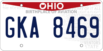OH license plate GKA8469