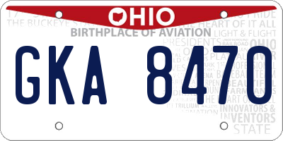 OH license plate GKA8470