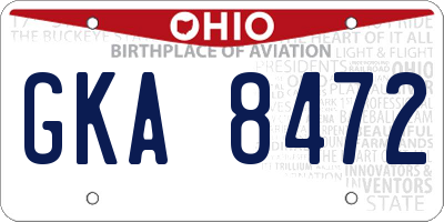 OH license plate GKA8472
