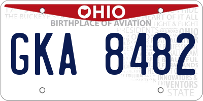 OH license plate GKA8482