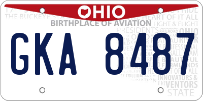 OH license plate GKA8487